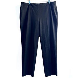 Talbots Petite Heritage Straight Leg Ankle Pants Black with Side Zip Size 16P